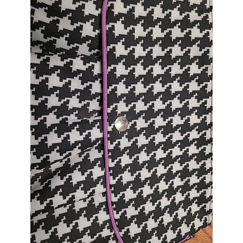 YAK PAK Tote Bag Purse In Canvas Houndstooth Pattern Black & White Size LARGE - Picture 2 of 8
